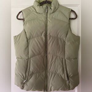Eddie Bauer Premium Goose-down Women’s Size S Light Green Puffer Vest